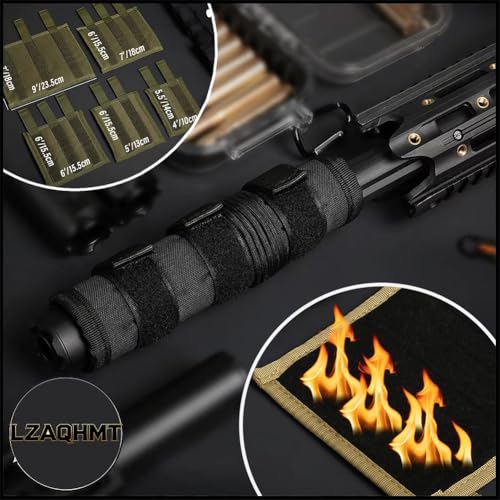 LZAQHMT Tactical Airsoft Suppressor Cover Muffler Silencer Protective Cover Protector Case Heat Shield Sleeve for CS Hunting Shooting WarGame Gear(4/5/6/7/9inch)(CB,6in)