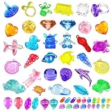 SHOWHEEL 60 Stück Tauchspielzeug für Kinder, Tauchjuwel Pool Spielzeug, Schwimm Tauch Spielzeug Set mit Meerestieren und Edelstein,Edelstein Unterwasser für Kinder Pool Party