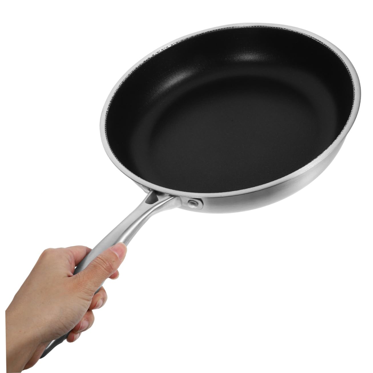 Ipetboom Padella per Friggere in Acciaio Inox Rivestimento a Nido D'ape, Leggera e Riduce Consumo di Olio, per Cucinare Uova e Bistecche in Casa