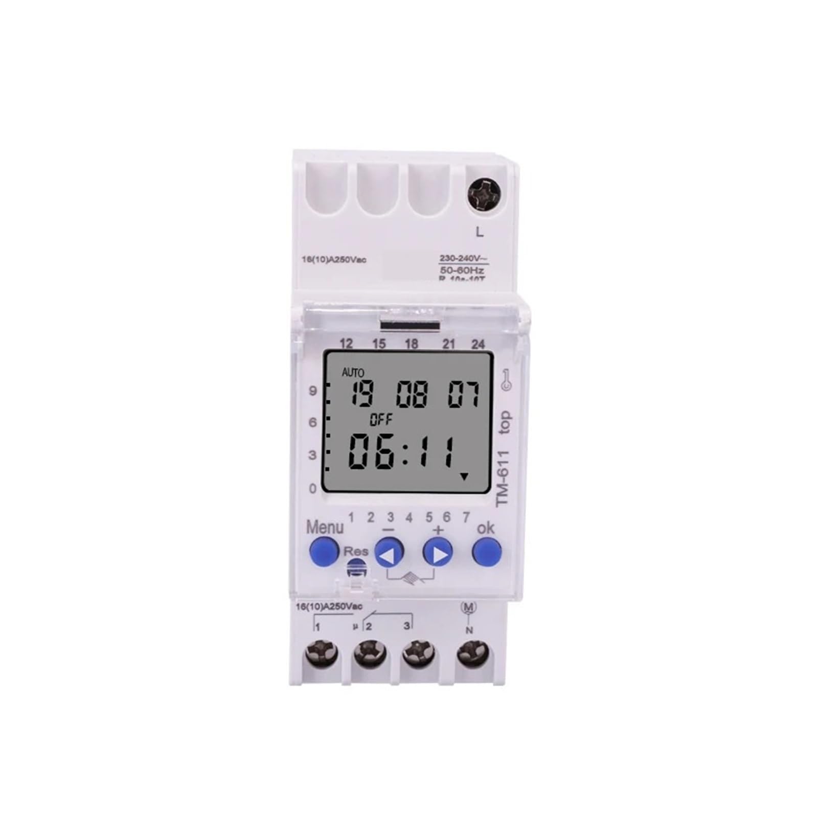 Potencia del Temporizador programable Interruptor horario electrónico Digital programable de un Canal, 7 días, 24 Horas, con Pulso(Input Power 230VAC)