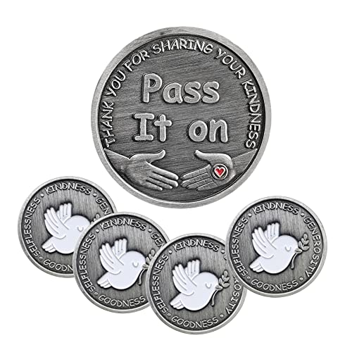 Image of White Dove Kindness Coin Appreciation Token Set of 5