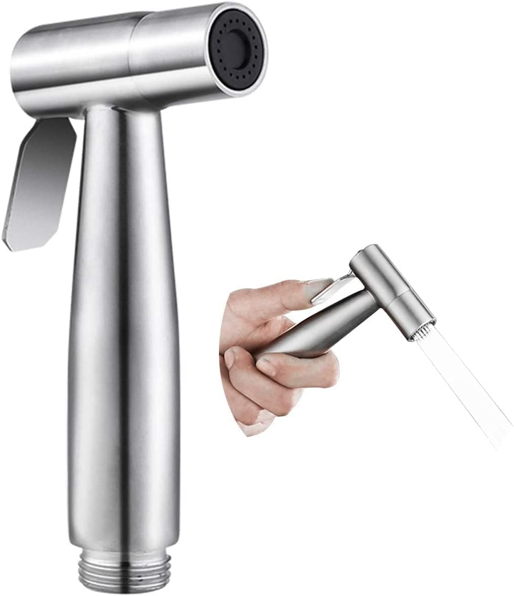 PIQIUQIU Bidet Hand Shower Head, Stainless Steel Bidet Hand Shower Sprayer, Toilet Shower Head Spray Gun Nozzle