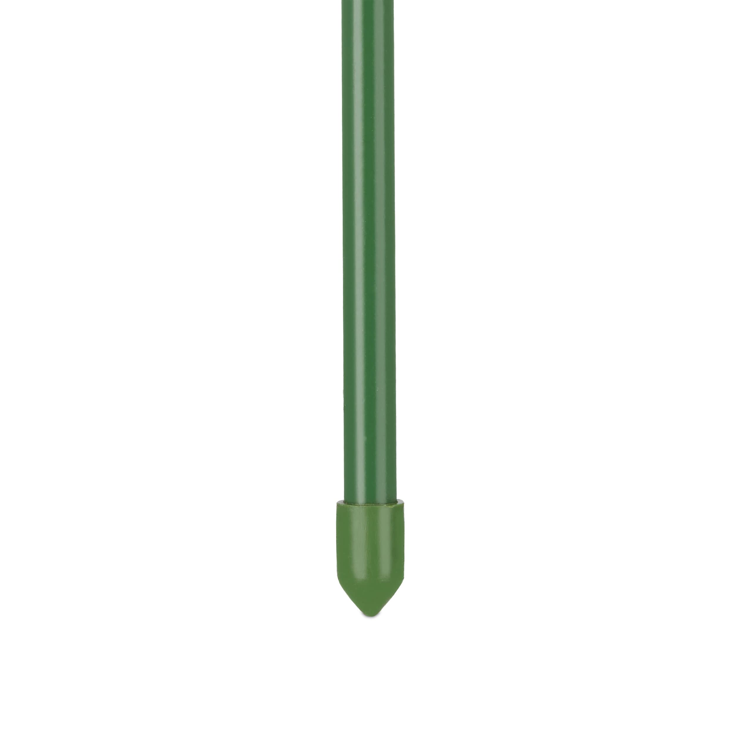 Relaxdays Tuteur à tomates en Lot de 6, métal et Plastique, Hauteur : 90 cm, 4 Anneaux réglables, pour Plantes, Vert