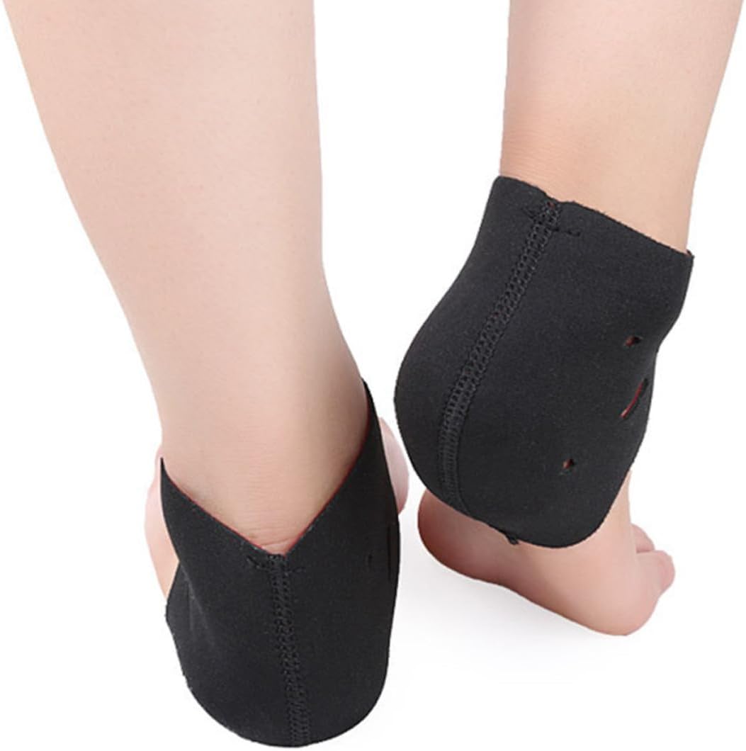 2 Pairs Black Heel Socks Anti Cracking Heel Protector Heat Socks