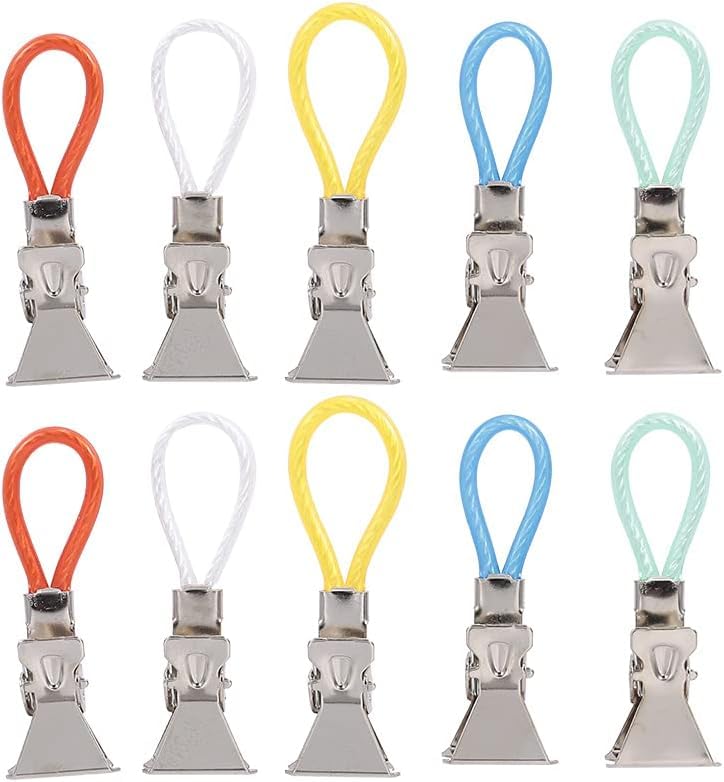 10 Pcs 5 colorsTea Towel Clips, Metal Tea Towel Storage Clip, Multi-Color Kitchen Towel Hanging Clips, Small Clips for Bedroom, Bathroom, Kitchen, Cupboard Laundry Storage