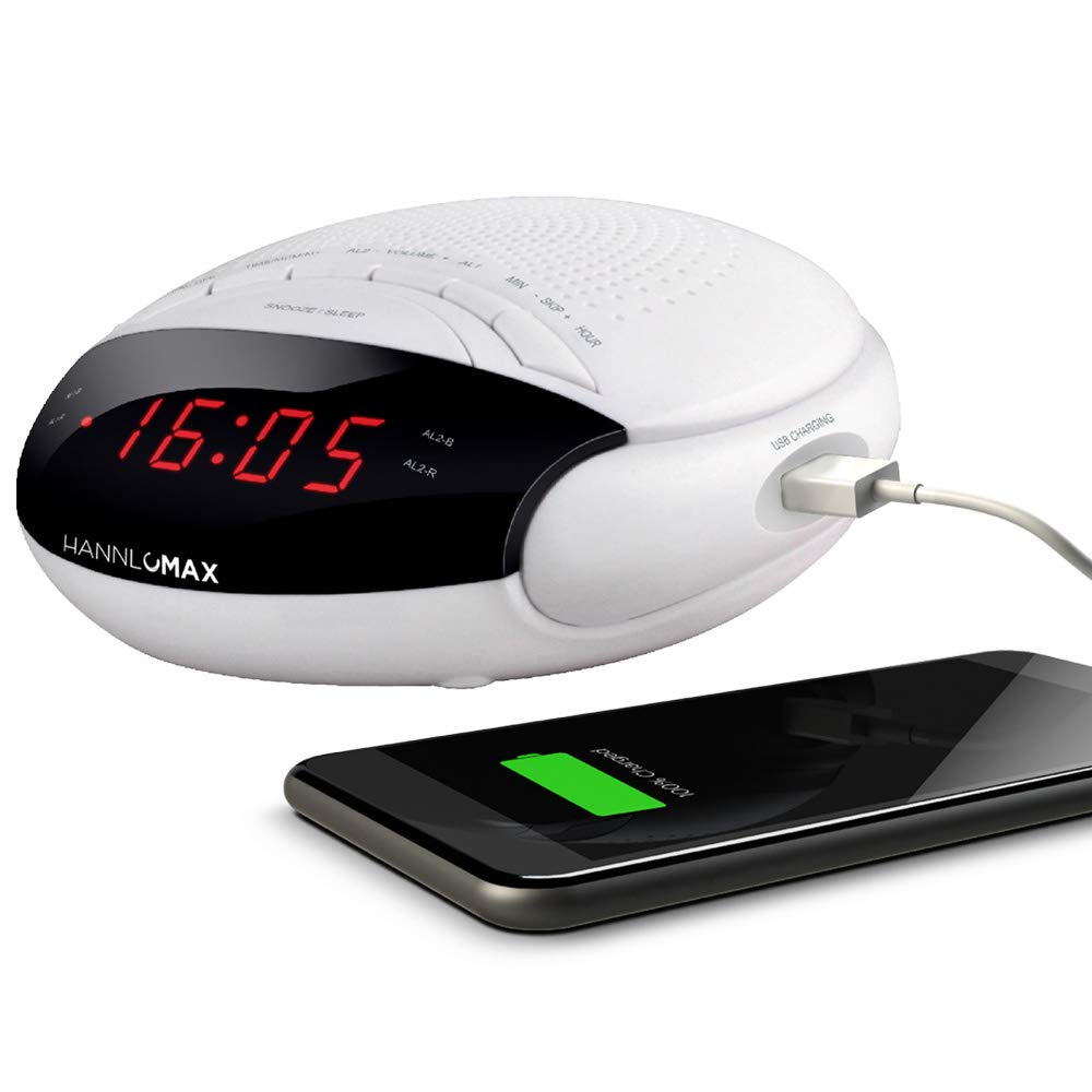 HANNLOMAX HX-200 Alarm Clock Radio PLL FM Radio with Preset Stations Dual Alarm 0 6 Red LED Display