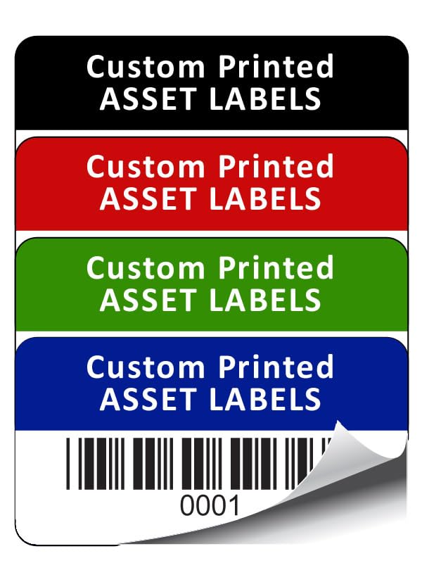 2000 Personalised Custom Barcode Asset Tag Labels - 50mm x 25mm Permanent Synthetic PP Labels - Simply Choose a Colour, Add Text and Identify Numbers Required - (P/NO. CALB6)