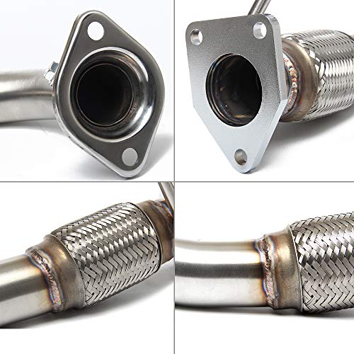 Jy Performance Front Flex Pipe Compatible With 2003-2007 Honda Accord 2.4L Direct Fit Stainless Steel 52349 #TOP5