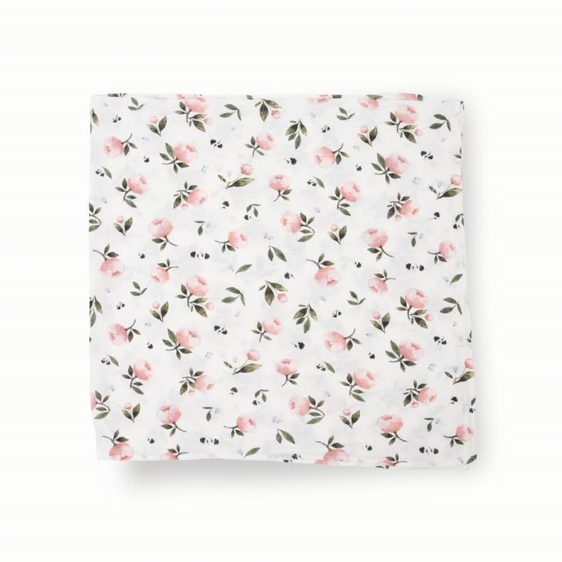 Image of Little Unicorn Stretch Knit Swaddle Blanket | Single | Super Soft | Swaddling, Burping, Nursing | Newborns and Infants | Large 47 inch x 47 inch | Machine Washable | Watercolor Rose