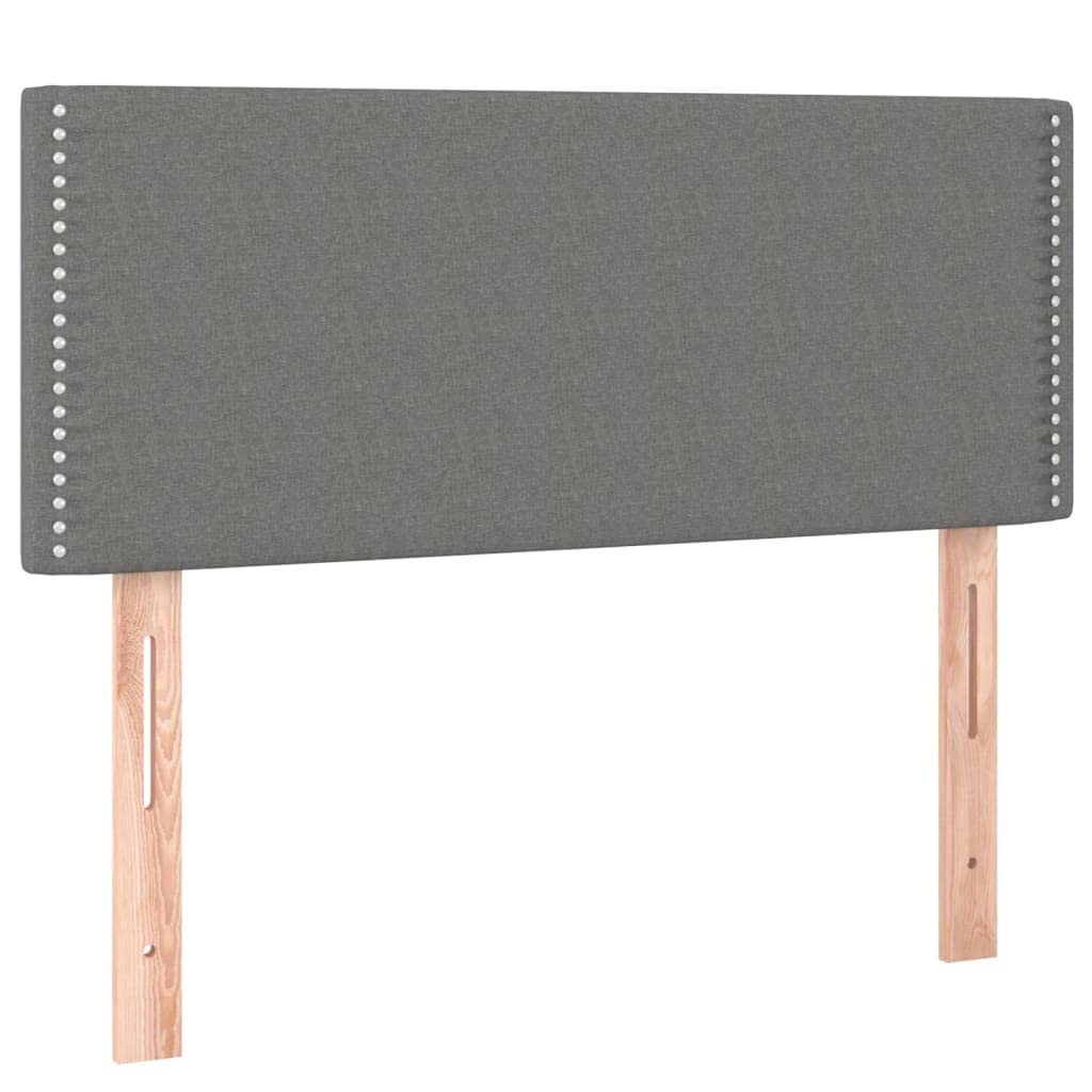 Testiera del letto a LED, grigio scuro, 90x5x78/88 cm, tessuto, con altezza regolabile e striscia LED per il taglio, fornisce supporto per la schiena durante la lettura.