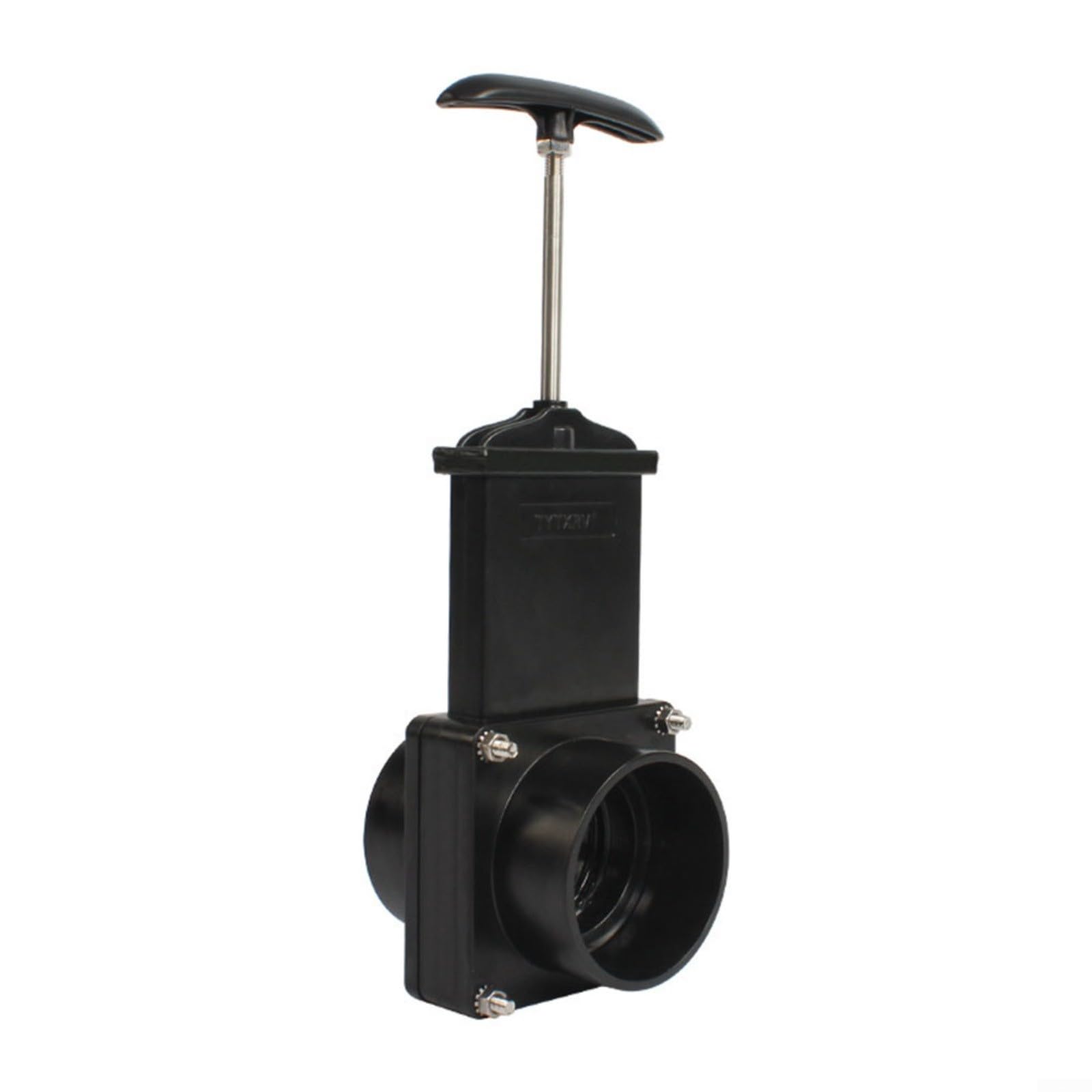Valvola di scarico per modifica camper, 50 mm, in plastica nera, per acqua pulita e serbatoio delle acque reflue, guarnizione in Santoprene, passaggio completo, resistente ad alta