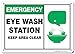 Emergency Eye Wash Station Keep Area Clear Sign, 10x14 Inches, Rust Free .040 Aluminum, Fade Resistant, Made in USA by My Sign Center
