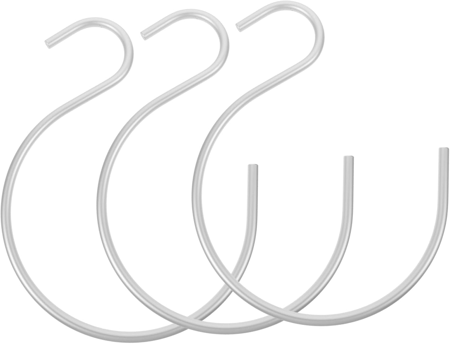 STOBAZA 3pcs Curved Scarf Hanger Large Capacity Aluminum Alloy Tie and Scarf Organizer Silver Space Saving Holder for Closet Storage Belts and Ties