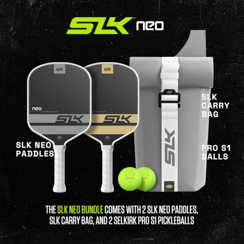 Image of Selkirk Sport SLK Neo Pickleball Paddles Set of 2 + Pickleballs + Sling Bag | Pickle Ball Rackets 2 Pack in Graphite or Fiberglass, with an Expanded Sweet Spot
