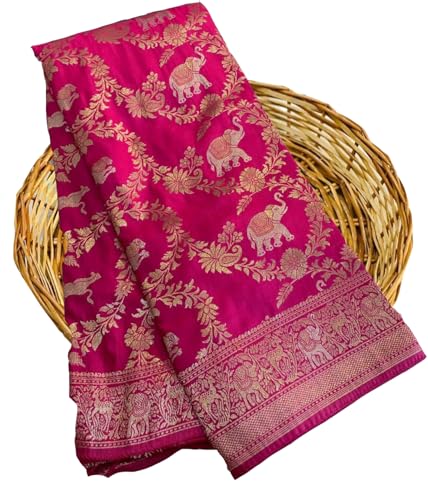 Image of Women's Maheshvari Original Pure Kanchi Pattu Kanjivaram Kanchipuram Art Dola Silk Saree Soft Banarasi Style Sari With Blouse Piece For Wedding