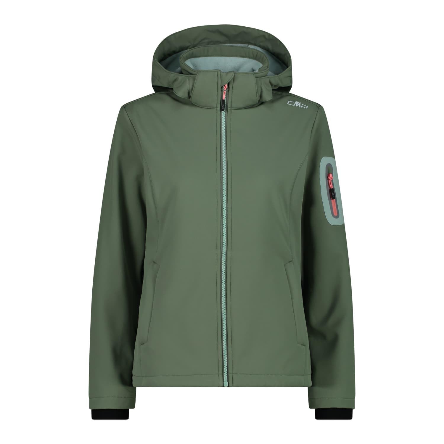 CMP - Women's Softshell Jacket with Removable Hood, Salvia, 40 EU