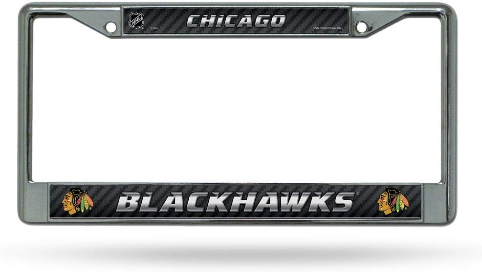 Chicago Blackhawks NHL (Set of 2) Chrome Metal License Plate Frames