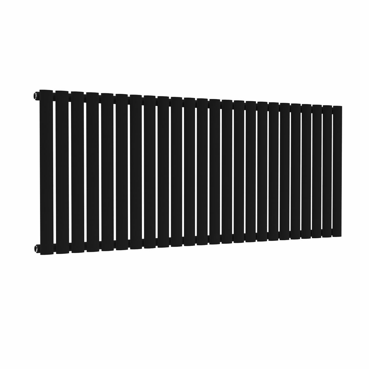 Lux Heat Black Oval Horizontal Single Panel Designer Radiator 600Mm (H) X 1440Mm (W)
