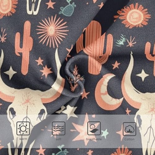 Wusikd Cow Skull Girls' Underwear Cotton Cactus Stars Moon Girls Briefs Soft Toddler Underwear 2T3