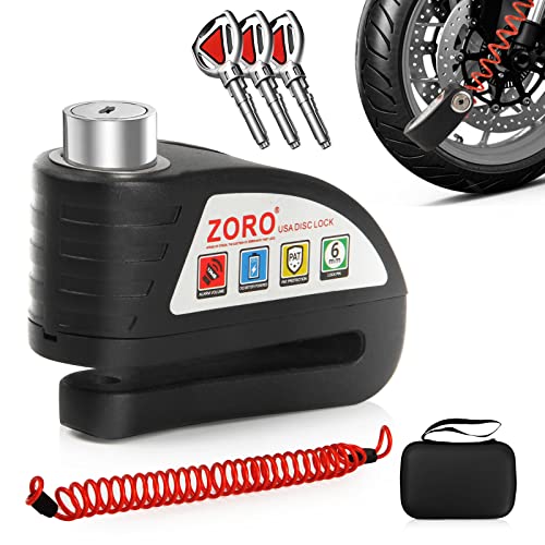OPSOOPI Motorcycle Lock, Disc Brake Lock with 130DB Alarm, Heavy Duty Motorcycle Locks Anti-Theft,