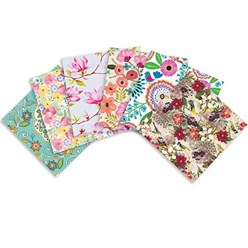 Papier de soie imprimé Jillson Roberts fleurs fantaisistes | Emballage cadeau original
