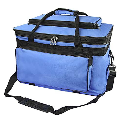 Image of Large Capacity Art Supply Storage Bag with Straps, Waterproof Art Craft Drawing Supplies Storage Tote Bag Portable Travel Craft Bag, Handle Carrier Bag for Craft Tool Sewing, Paper, Art, Desk, Canvas