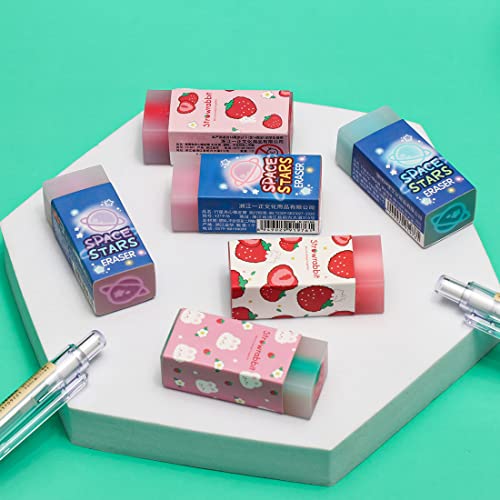 Eraser Pencil Erasers Plastic Rubber Erasers Cute Fruit Eraser for School Office Drawing Artists Architects 6PCS - Image 2