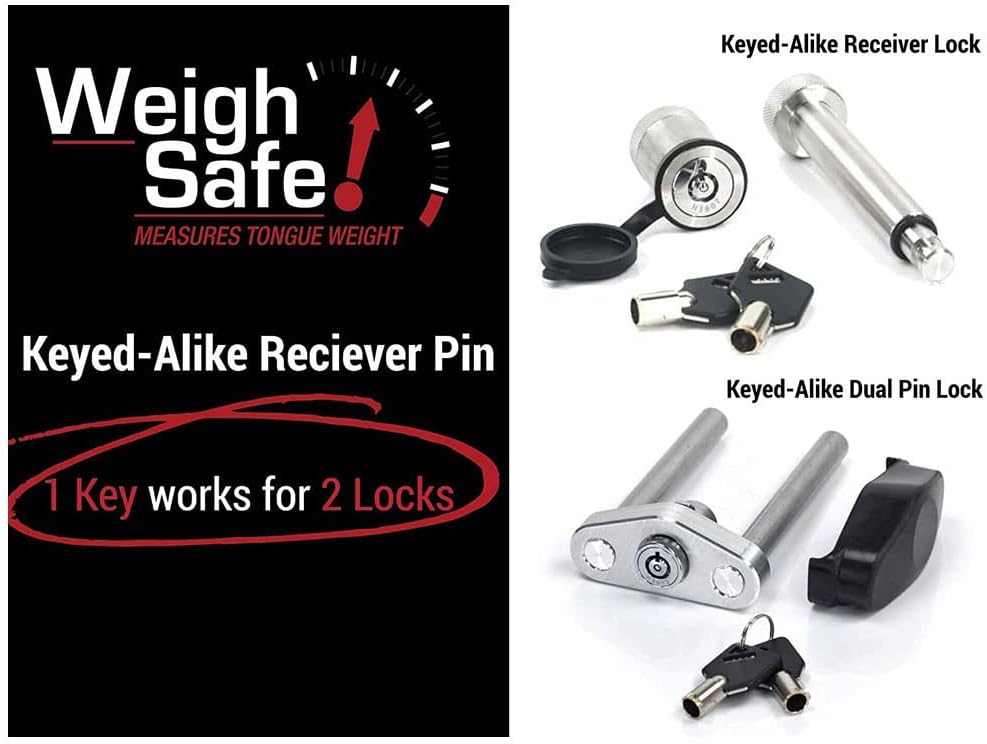Weigh Safe CTB6-2-CER-BLA Drop Hitch Receiver: 2 Inches Adjustable