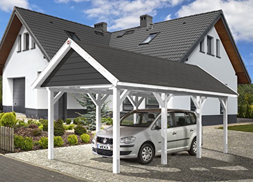 Weka Leimholz-Satteldach-Einzelcarport 614 Gr. 1 - 4004581424237 Weka Leimholz-Satteldach-Einzelcarport 614 Gr. 1