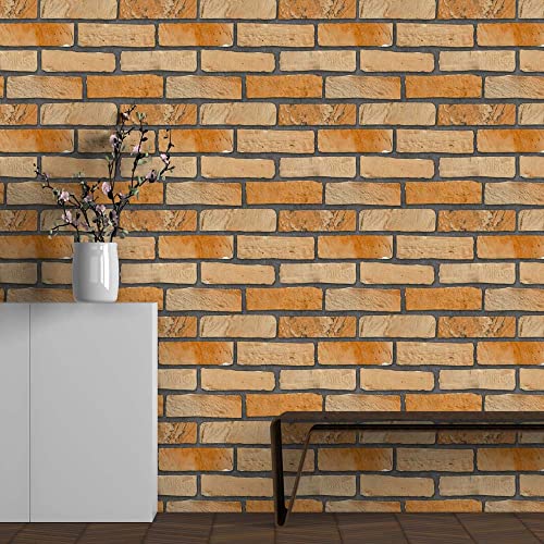 Image of DWELLSINDIA Bricks Self Adhesive Wallpaper, Waterproof, Scratch Resistant, Laminated (41cm x 244cm, Multicolour)