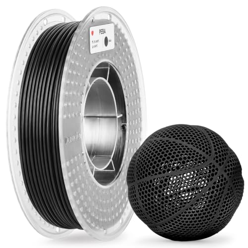 Image of Amolen Rebound PEBA 90A Flexible Filament, 1.75mm 3D Printer Filament, 78% Energy Return & 20% Lighter, Lightweight for Sports & Robotics, Drones & Functional Prototypes, Black 200g