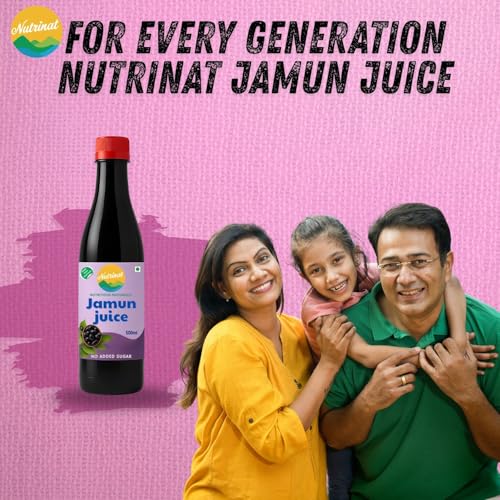 Image of Nutrinat Jamun Juice - 500ml (Pack of 1) | Jamun Juice without Sugar | Natural Kala Khatta Flavor