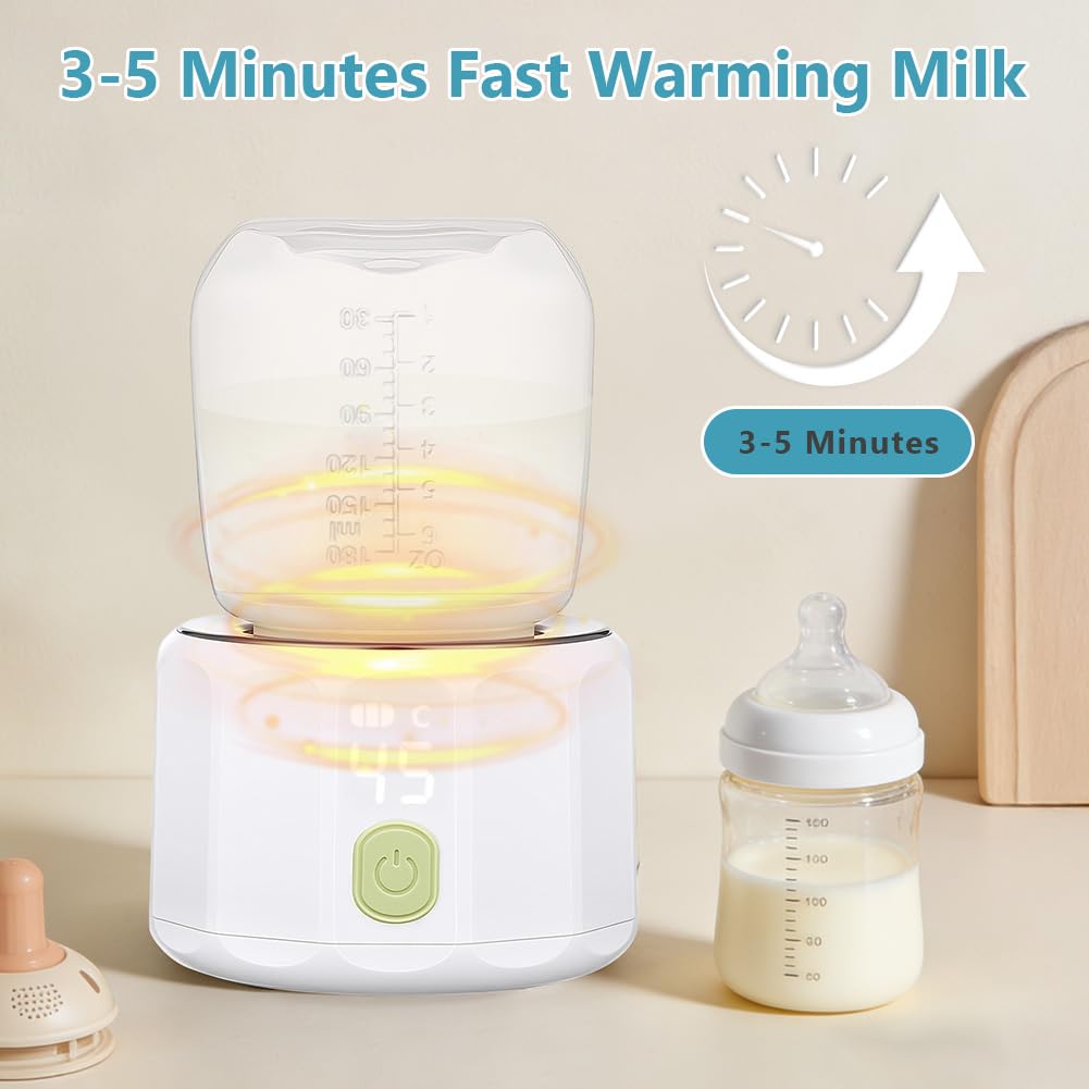Vicloon Flaschenwärmer, Scaldalatte Portatile Rapido in 3 Minuti con 4 Temperature Selezionabili, Scaldabiberon Ricaricabile, a Prova di Perdite, Latte Artificiale, Acqua