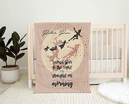 Image of Peter Pan Minky Baby Blanket - Handmade Disney-Inspired Pink Nursery Gift, Soft Baby Shower Present (Pink Minky)