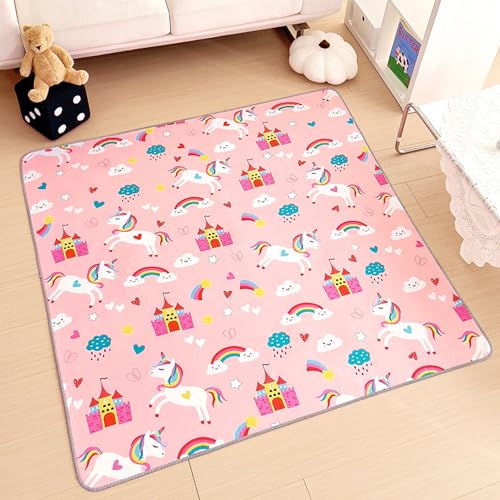 Miniatura 7 de Sqaqs Alfombra Bebe Acolchada Plegable, 130 130 Cm, Estructura De Cuatro Pisos Alfombra De Juego Lavable A Máquina, Alfombra De Juegos Para Bebés, Habitaciones Infantiles Salas De Juegos Pony