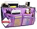 Vercord Purse Organizer Insert for Handbags Bag Organizers Inside Tote Pocketbook Women Nurse Nylon 13 Pockets Purple Medium