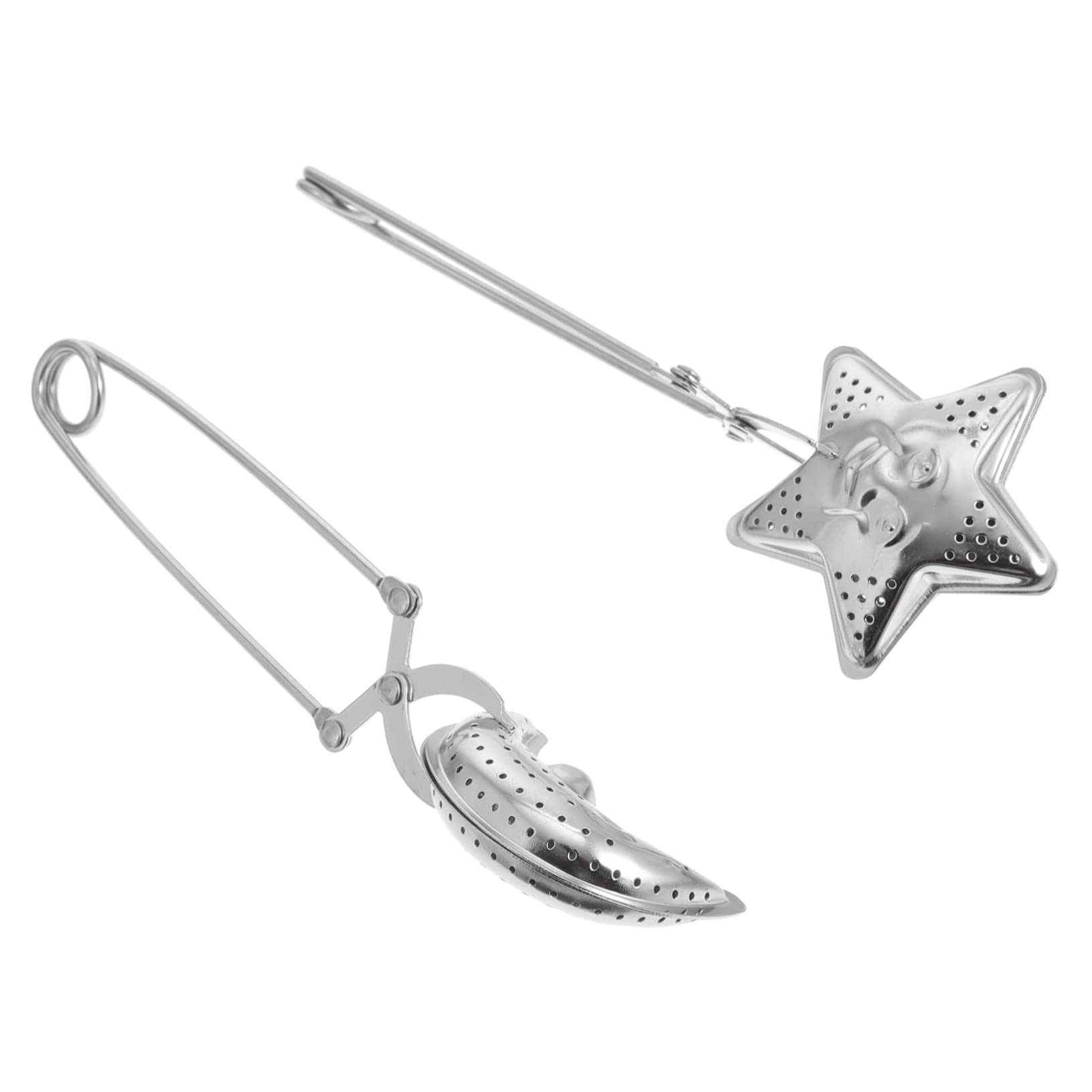 BRIGHTFUFU 2pcs Stainless Steel Long Grip Tea Strainer Tea Leaf Filter for Non Slip Handle for Home Office and Restaurants