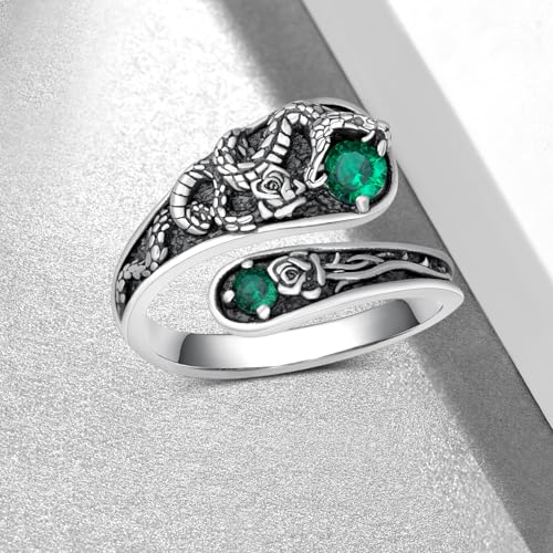 Witches Knot/Just Breathe/Snake/Dragonfly Ring 925 Sterling Silver Spoon Ring Adjustable Thumb Open Ring for Women3