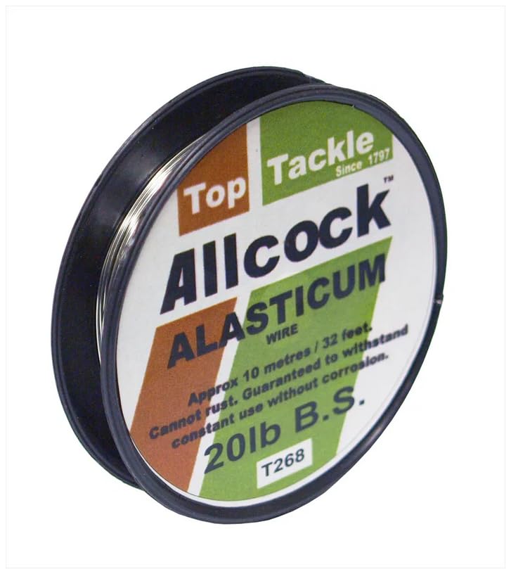 Allcock Steel Fishing Wire, 7 Strand, 30cm, 13kg Breaking Strength, Silver (Clear, 10m, 20, Pounds)