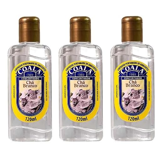 Kit 3 Limpador Perfumado de Ambiente 120ml Coala Cha Branco