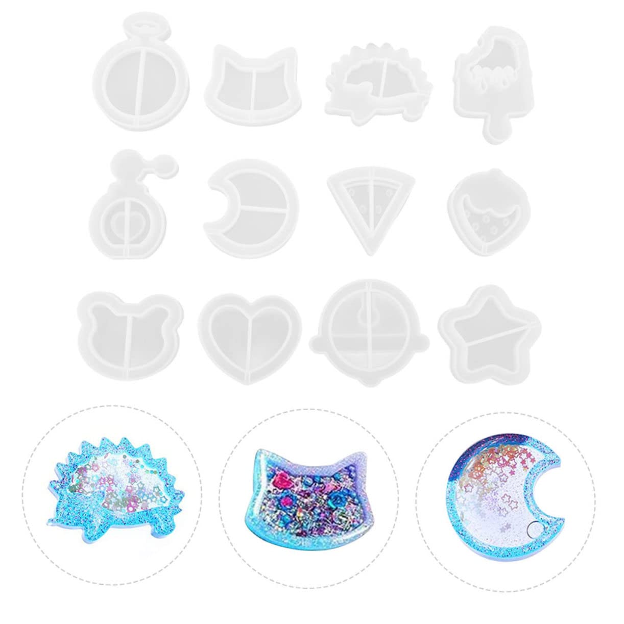 NUOBESTY 2sets Stampi Silicone Per Ciondoli Resina Epossidica Con Pellicole Protettive Per Creazioni Fai Da Te Materiale Sicuro e Pratico Facile Da Separare e Riutilizzabile