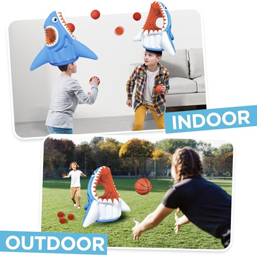 Image of iPlay, iLearn Kids Shark Pool Toy, 3-in-1 Inflatable Floating Pool Game