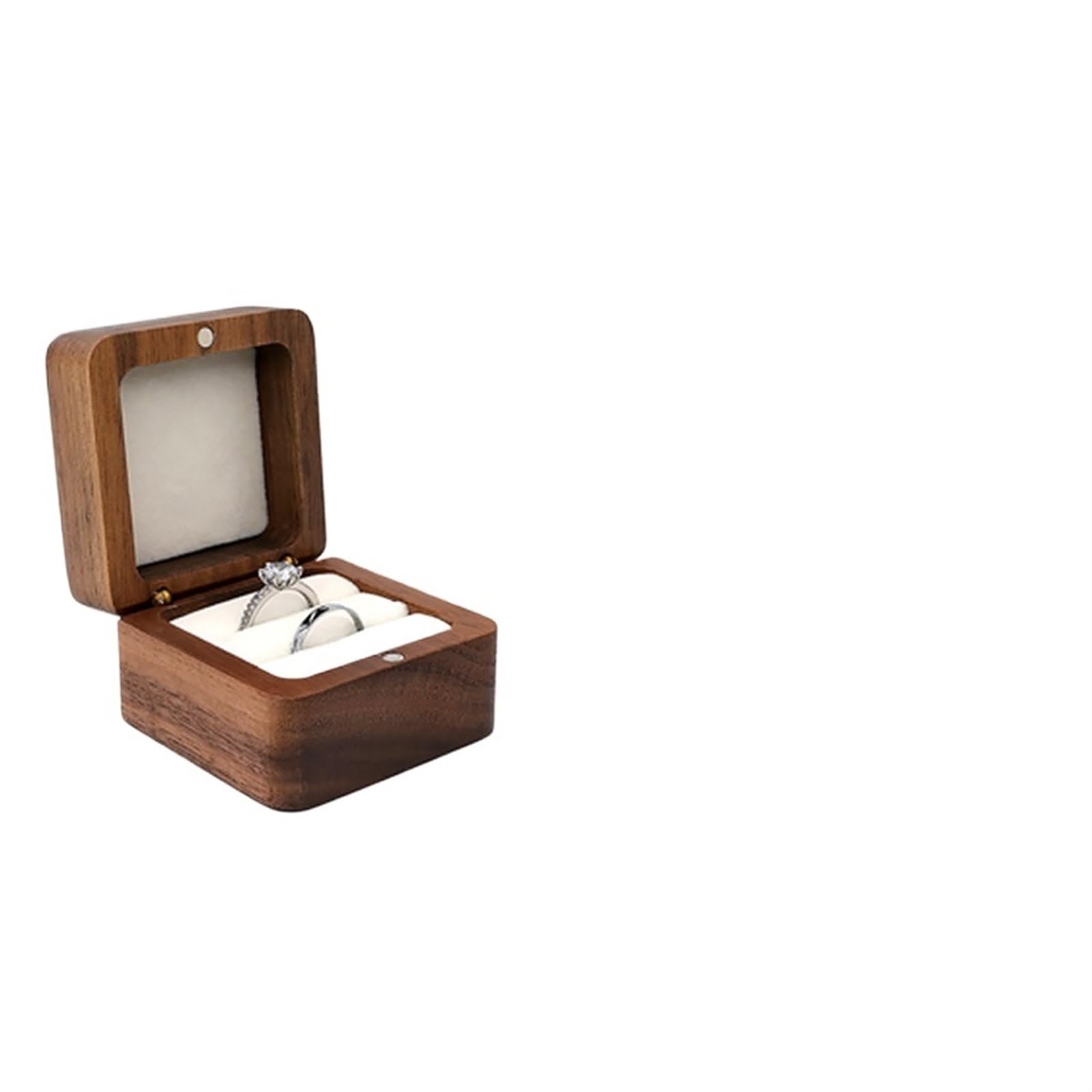 Ring Box Wooden Ring Box Jewelry Display Lover Holder Proposal Engagement Wedding Organizer(M)