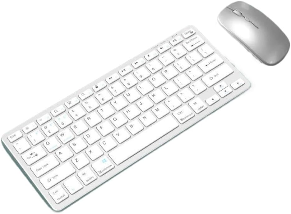 Wireless Rechargeable Keyboard Thin 2.4G Compatible with Tablet and Laptop(Gray Keyboard Set)