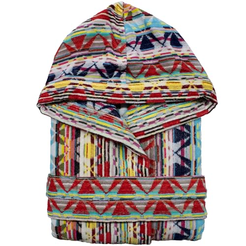 Nada Home Albornoz para hombre y mujer de rizo de terciopelo chenilla con capucha Jacquard 7126, Dis.54A, M