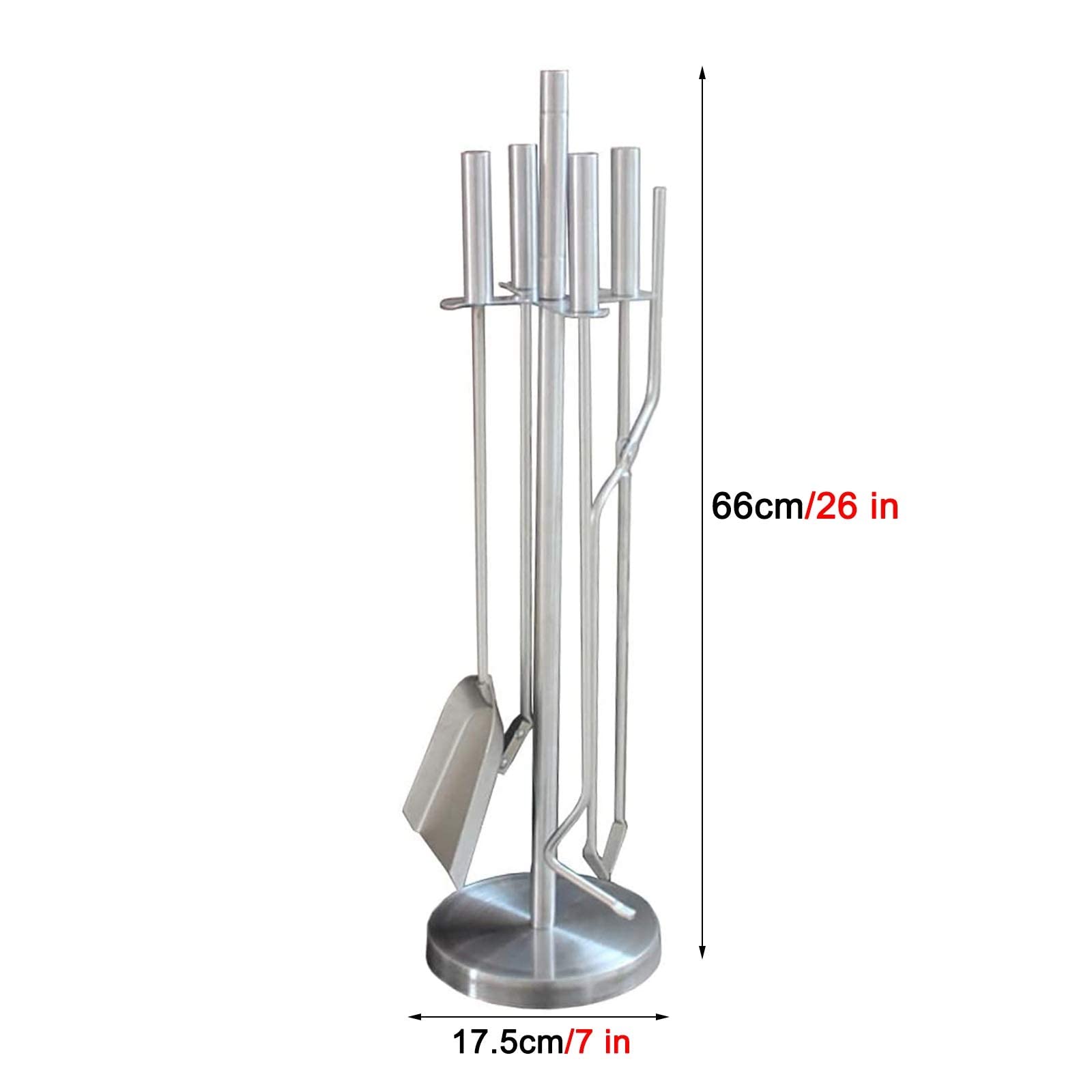 Set di attrezzi per camino, schermo per camino in rete da 30 pollici, set di attrezzi per camino, manico in ottone, 5 pezzi, supporto per camino da interno in ferro battuto, porta legna, kit di acces