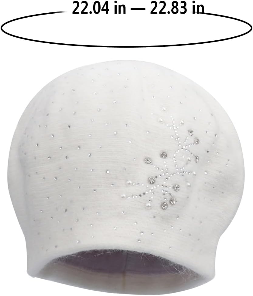 MINGSEECESS Women Shiny Rhinestone French Winter Beret Hat Glitter Artist Causal Beanie Cap - Image 6