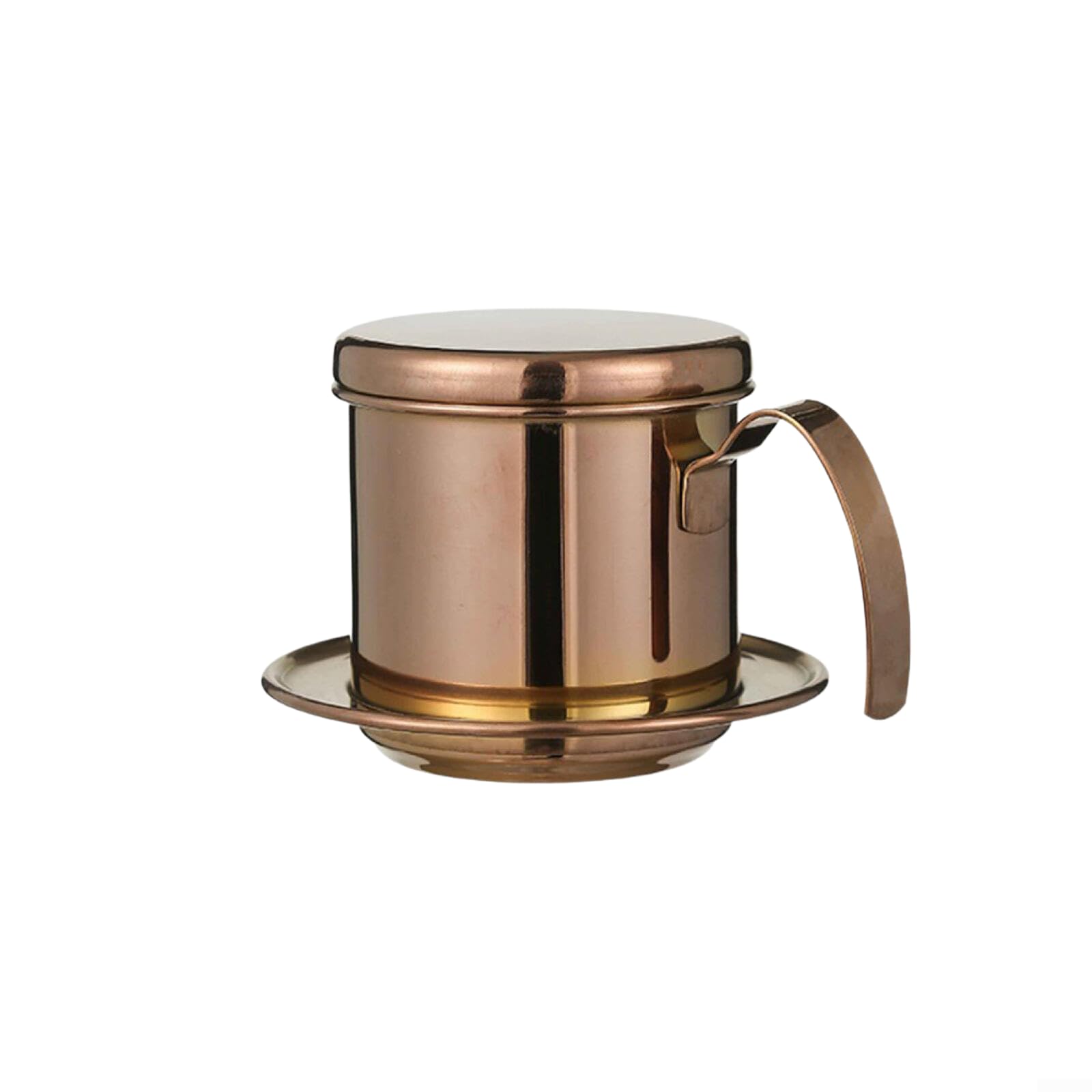 Vietnamese Coffee Filter, Stainless Steel Coffee Moka Dripper Pot, Coffee Dripper Filter, Reusable Coffee Filter, Coffee Filter Set(Rose Gold)
