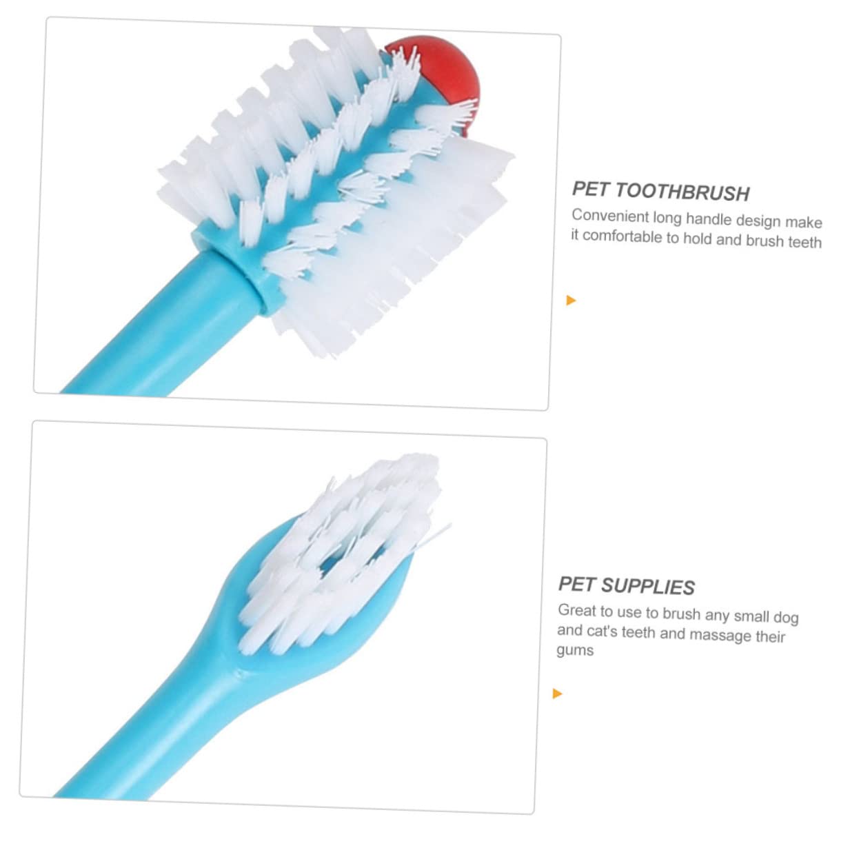 Kisangel 12piezas Cepillo De Dientes Para Mascotas De Diseño De Doble Cabeza Cepillo Para Perros y Gatos Limpieza Efectiva y Masaje De Encías