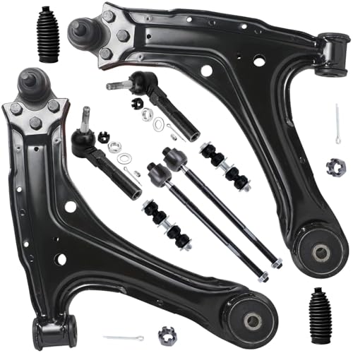 Image of Detroit Axle - Front End kit for Oldsmobile 97-98 Cutlass Chevrolet Malibu, 2 Lower Control Arms with Ball Joints 4 Outer Inner Tie Rods 2 Sway Bars 2 Tie Rod Boots 1997 1998 Replacement